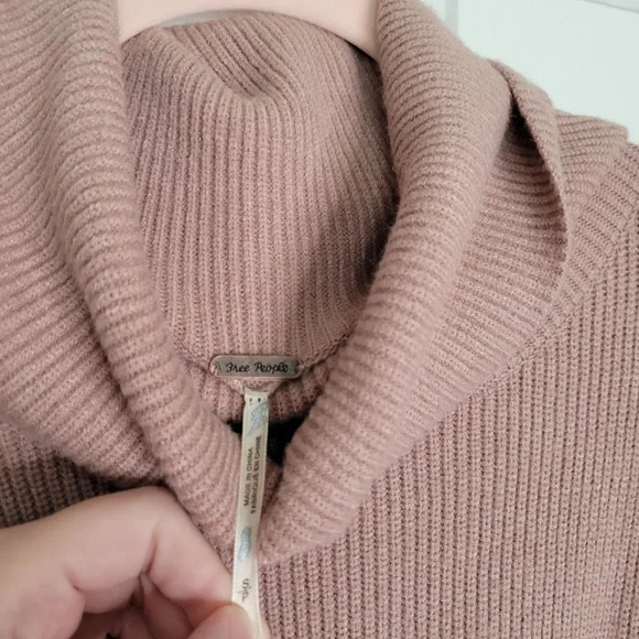 FREE PEOPLE Softly Structured Knit Tunic Dusty Mauve Size Small - Picture 7 of 10